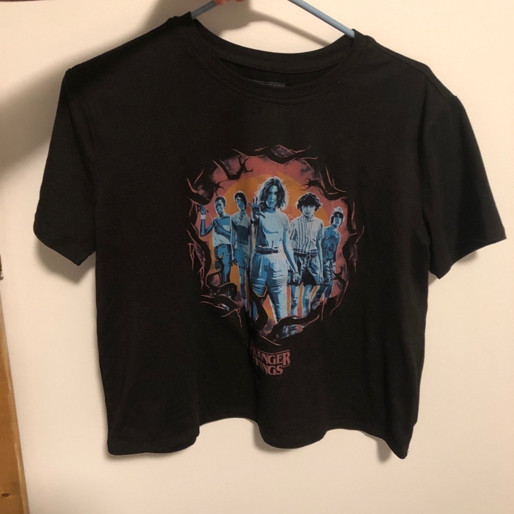Stranger Things Black Graphic T-Shirt